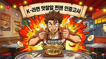 K-라면 맛있는 찐빵 인증 테스트